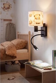 Brilagi - Lampă LED flexibilă BOBO 1xE27/25W/230V + LED/3W negru/alb/cu ursuleți