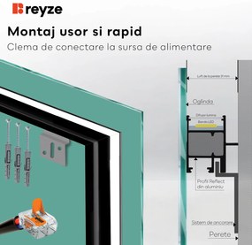 Oglinda LED verticala cu lumina LED neutra Gama Ambient Model 2 fara b