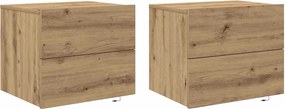 vidaXL Dulap de noapte 2 pcs Stejar Artizanal 50 x 39 x 41 cm