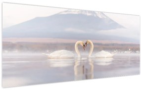 Tablou - Lebede îndrăgostite (120x50 cm)