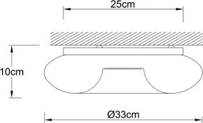 Ondaluce - Plafonieră DODI, 2xE27/15W/230V, Ø 33 cm, albă