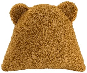 Pernă decorativă pentru copii maro cu tapițerie din țesătură bouclé Bear – Wigiwama