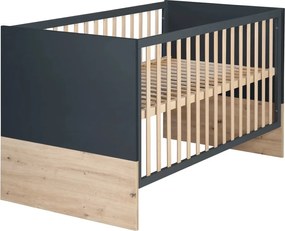 Pătuț gri închis-natural 70x140 cm Lenn – Roba