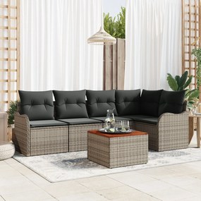 vidaXL Set de canapele pentru grădină 6 pcs Gri Rattan poli
