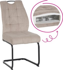 Scaun pentru sufragerie, maro-gri Taupe/neagră, KELMA