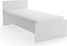 Pat ELISA 90 x 200 cm, albă Saltea: Saltea Coco Maxi 20 cm, Somiera: cu somiera din lamele