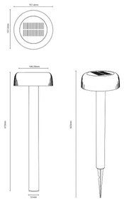 Lampă LED solară Zuma Line PT33111 BLUET LED/2,5W/2000 mAh IP44 negru