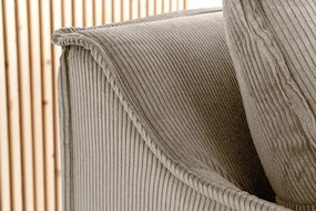 Canapea confortabila Heaven 200cm, catifea raiata greige