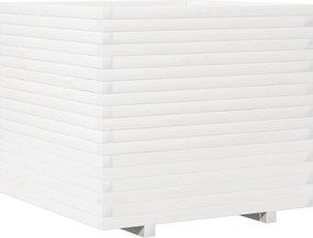 vidaXL Jardinieră de grădină, alb, 80x80x72 cm, lemn masiv de pin