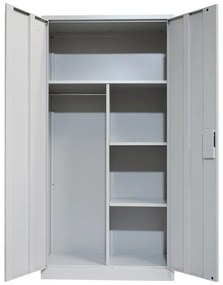 Dulap metalic de gradina Zogi cu compartiment gri deschis 90x45x180 cm