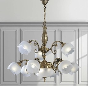 Candelabru 9 brate LUX design clasic realizat manual Bianca