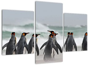 Tablou pinguini în ocean (90x60 cm)