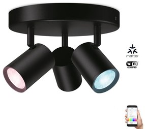 Spot LED RGBW dimabil IMAGEO 3xGU10/4,9W/230V negru Wi-Fi WiZ
