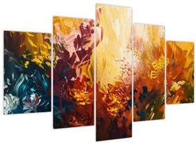 Tablou - pictură abstractă de flori (150x105 cm)
