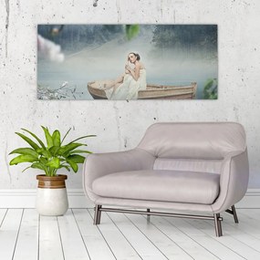 Tablou - Femeia pe barcă (120x50 cm)
