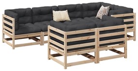 Set canapea de gradina, 7 piese, lemn masiv de pin