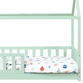 Pat pentru copii Marli 80 x 160 cm cu cadru cu lamele de culoare menta