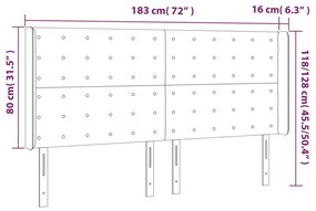 Tablie de pat cu LED, gri deschis, 183x16x118 128 cm, textil 1, Gri deschis, 183 x 16 x 118 128 cm