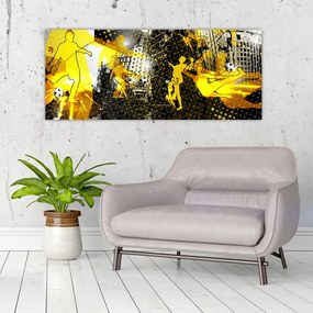 Tablou - Fotbal în marele oraș (120x50 cm)