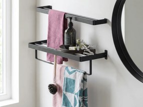 Cuier de perete pentru prosoape HANDY 60x12,5 cm, negru