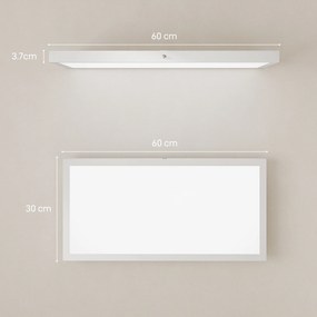 HOMCOM Set de 2 Plafoniere LED Subțiri cu Design Minimalist și Modern, Reglabile, Candelabru LED din Oțel și Plastic, 60x30x3,7 cm, Alb | Aosom Romania
