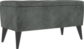 Bancheta Tapitata Mera, cu spatiu depozitare, Menta, Stofa, 80 x 37 x 42 cm