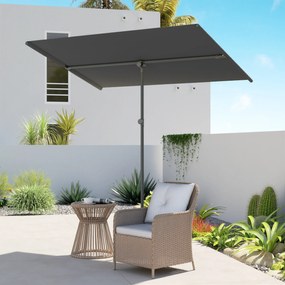Outsunny Umbrelă de Soare cu Protecție UPF 50+, Înclinare la 180° și Înălțime Reglabilă, 150x205x120-215 cm, Gri Închis | Aosom Romania