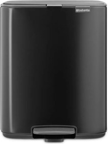 Coș de gunoi negru mat cu pedală din oțel 12 l Bo – Brabantia