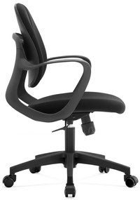 Scaun ergonomic Victor-M, mecanism multifunctional, suport lombar dublu, material textil, Negru