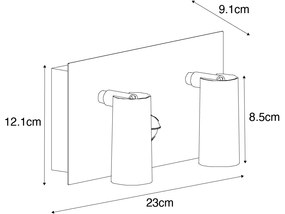 Lampă de perete exterioară albă cu LED inclusă, senzor de mișcare cu 2 lumini - Simon