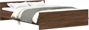 vidaXL Cadru de pat cu tăblie la cap/picioare, stejar maro, 120x190 cm