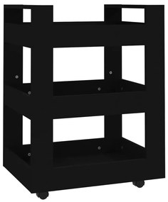 vidaXL Cărucior de bucătărie, negru, 60x45x80 cm, lemn prelucrat