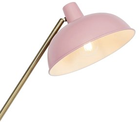 Lampa de podea retro roz cu bronz - Milou