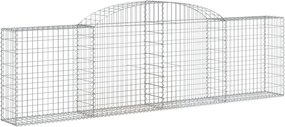 vidaXL Coș gabion arcuit, 300x30x80/100 cm, fier galvanizat