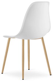 Set de dining 1 + 4, masa RAMOD alb/decor stejar + scaune OSAKA alb