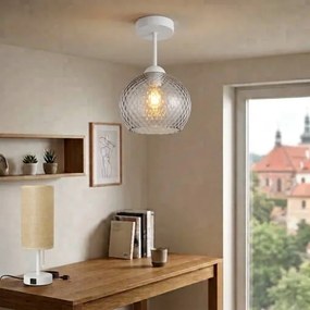 BRILAGI - Lustră LED aplicată R GLASS 1xE27/60W/230V Ø 18 cm alb/gri fumuriu