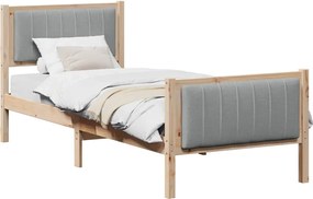 vidaXL Cadru de pat Maro și gri deschis 80 x 200 cm Lemn masiv de pin