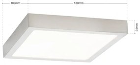 Plafoniera LED moderna design slim Lero 18x18cm aluminiu mat