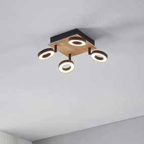 Eglo 901205 - Spot LED RIELVES 4xLED/4,2W/230V negru/maro