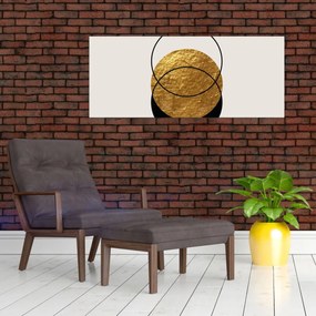 Tablou - Abstracție de aur și alb N⁰2 (120x50 cm)
