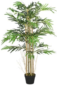 Outsunny Bambus Artificiel XXL 1,15H m arbore artificial 730 Frunze dese realiste Ghiveci Inclus Negru Verde | Aosom Romania