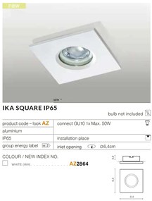 Spot de exterior incastrabil IP65 IKA SQUARE alb