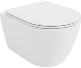 Mexen Carmen vas de toaletă Rimless cu capac slim cu închidere lentă , duroplast, Albă - 30880400