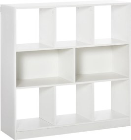 HOMCOM Bibliotecă Raft cu 8 Compartimente, Bibliotecă Modernă pentru Camera de Zi, Dormitor, Birou, 97.5x30x100 cm, Alb | Aosom Romania