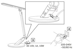 Lampă LED tactilă dimabilă OPTIMUM LED/7W/230V USB 3000/4000/6000K