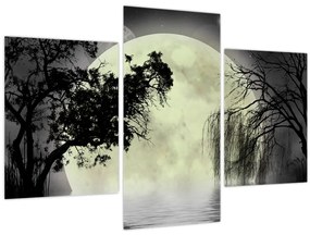 Tablou - Lună plină deasupra apei (90x60 cm)