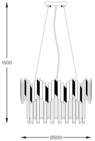 Lustra suspendata eleganta design modern ROTTA negru mat