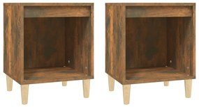 vidaXL Noptiere, 2 buc., stejar fumuriu, 40x35x50 cm