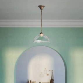 Lustra stil neoclasic din alama si abajur ceramic Elide