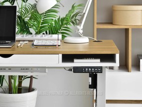 Masă PC Osto 120 (stejar alb + negru). 1109814